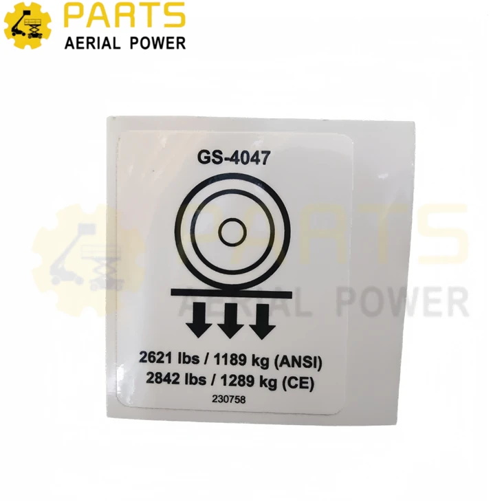 Decal,Wheel Load 230758GT For Genie
